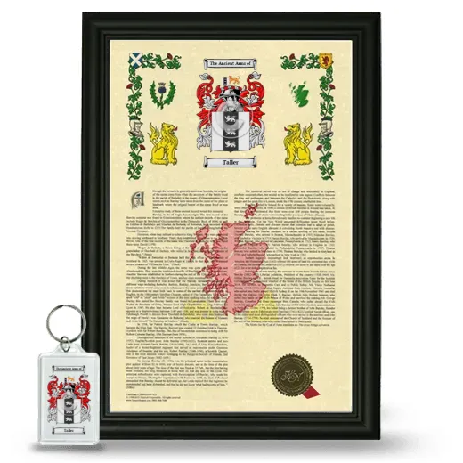 Taller Framed Armorial History and Keychain - Black