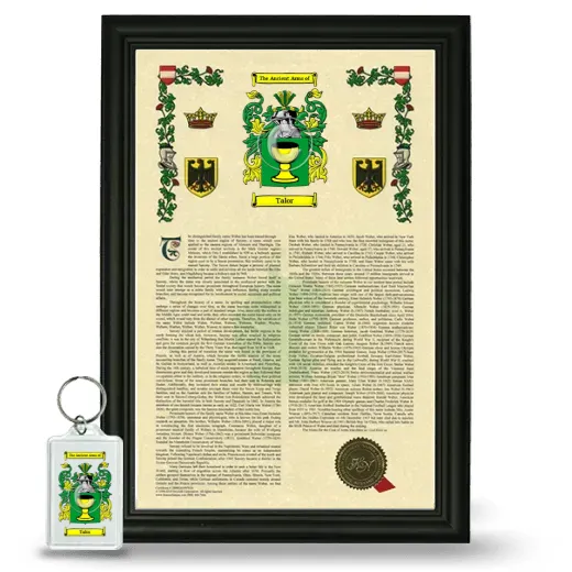 Talor Framed Armorial History and Keychain - Black
