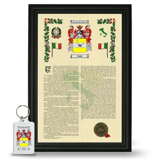 Tasin Framed Armorial History and Keychain - Black