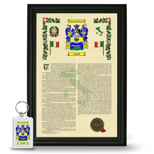 Tasselli Framed Armorial History and Keychain - Black