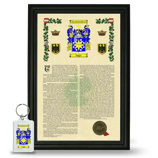 Tegger Framed Armorial History and Keychain - Black