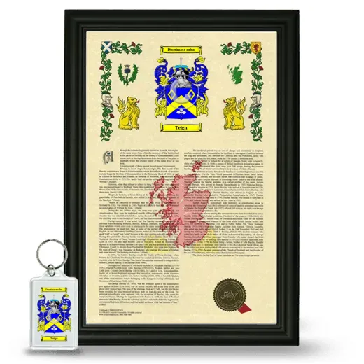 Teign Framed Armorial History and Keychain - Black