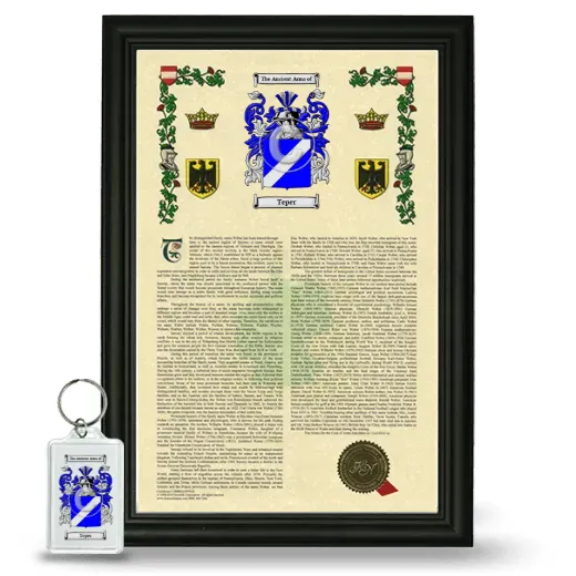 Teper Framed Armorial History and Keychain - Black