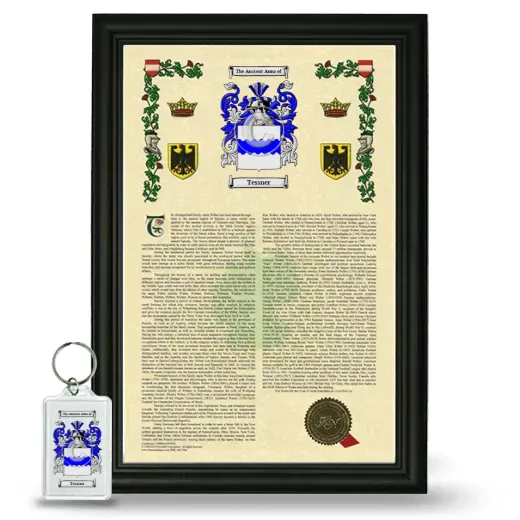 Tessner Framed Armorial History and Keychain - Black