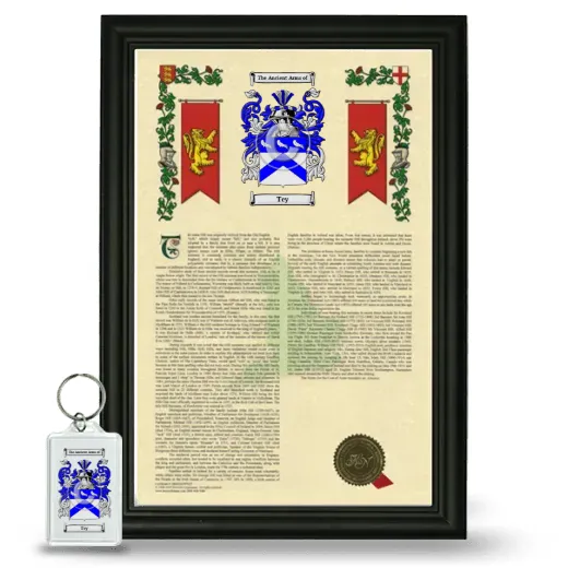 Tey Framed Armorial History and Keychain - Black