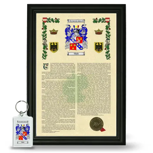 Thals Framed Armorial History and Keychain - Black