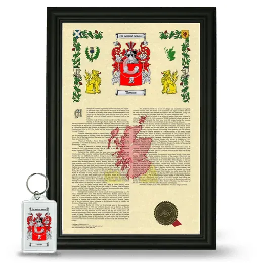 Theuns Framed Armorial History and Keychain - Black