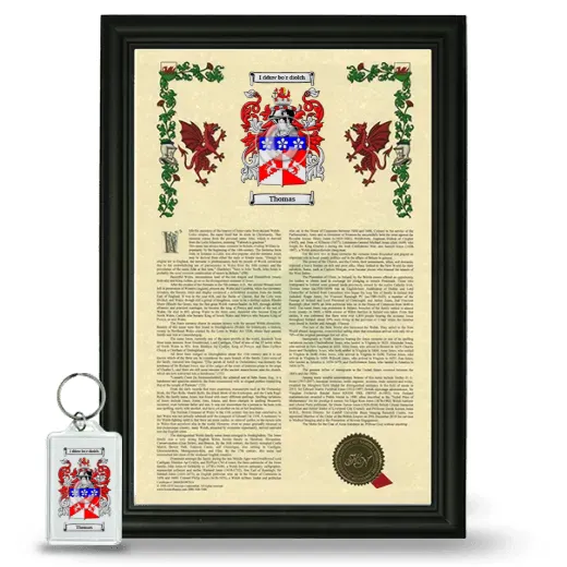 Thomas Framed Armorial History and Keychain - Black