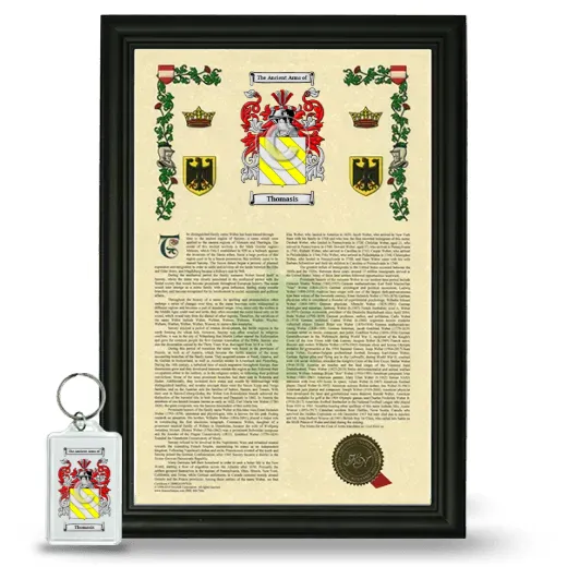 Thomasis Framed Armorial History and Keychain - Black