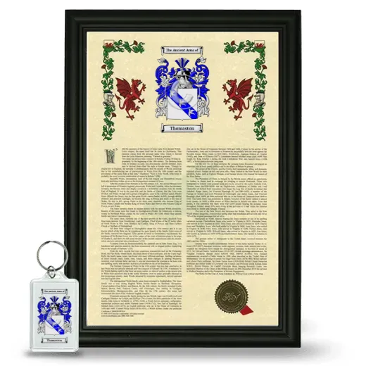 Thomaston Framed Armorial History and Keychain - Black