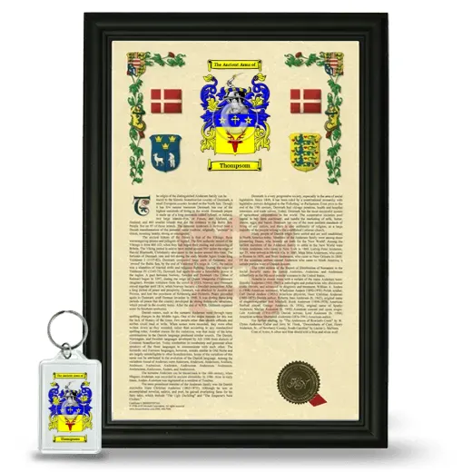 Thompsom Framed Armorial History and Keychain - Black