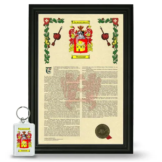 Thormond Framed Armorial History and Keychain - Black