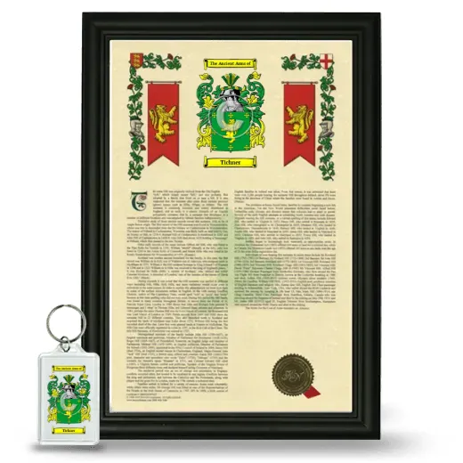Tichner Framed Armorial History and Keychain - Black
