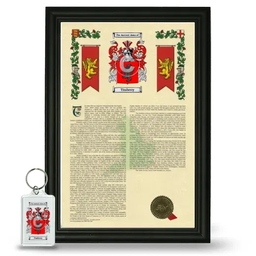 Timberry Framed Armorial History and Keychain - Black