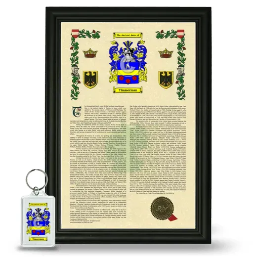Timmerman Framed Armorial History and Keychain - Black