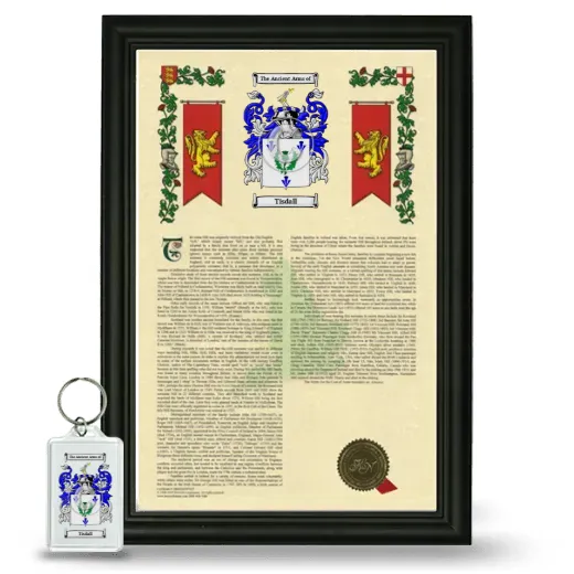 Tisdall Framed Armorial History and Keychain - Black