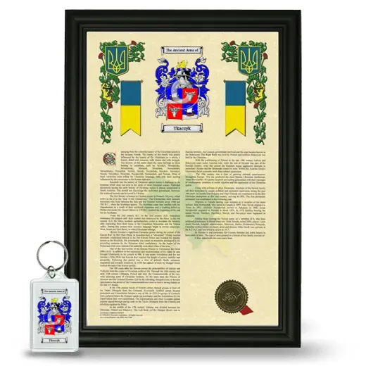 Tkaczyk Framed Armorial History and Keychain - Black