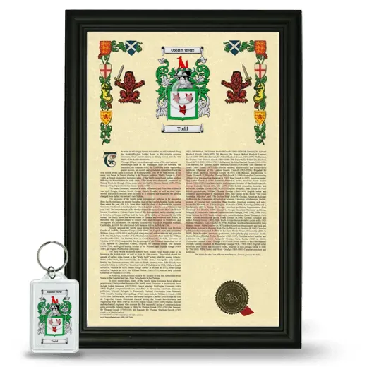 Todd Framed Armorial History and Keychain - Black