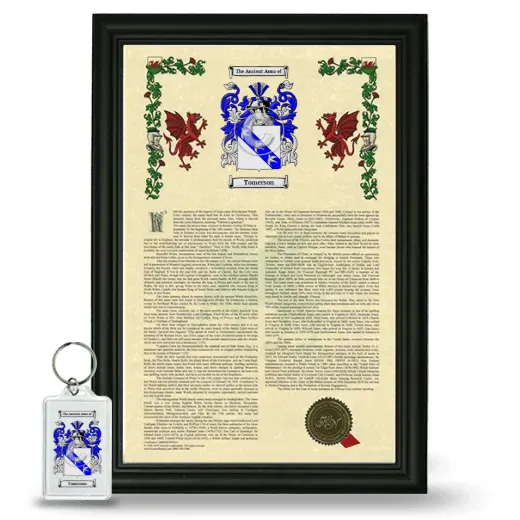 Tomerson Framed Armorial History and Keychain - Black