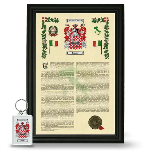 Tommy Framed Armorial History and Keychain - Black
