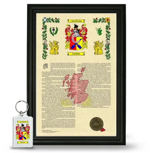 Torrance Framed Armorial History and Keychain - Black