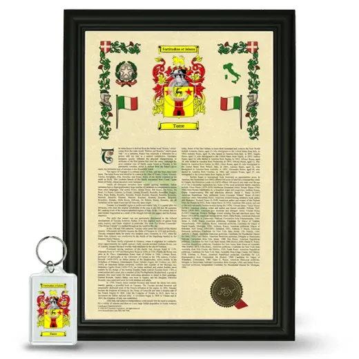 Torre Framed Armorial History and Keychain - Black