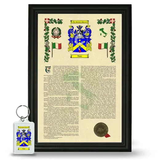 Toso Framed Armorial History and Keychain - Black