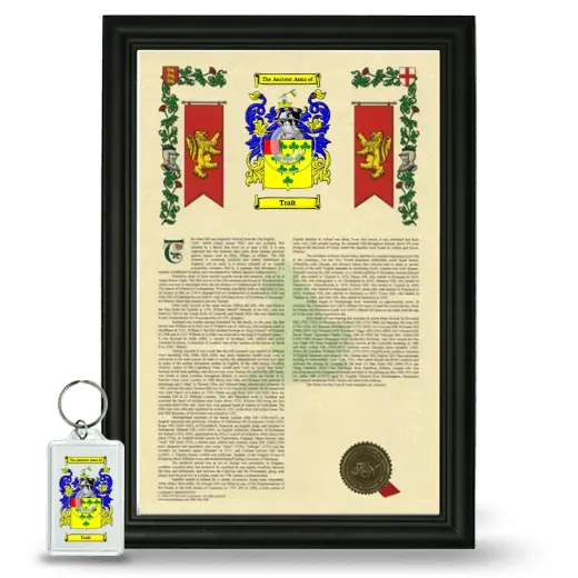 Trait Framed Armorial History and Keychain - Black