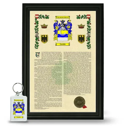 Traveler Framed Armorial History and Keychain - Black