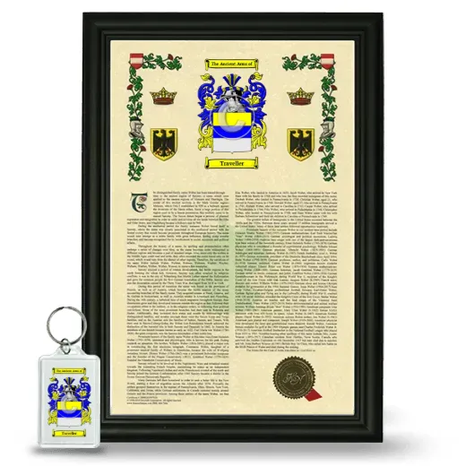 Traveller Framed Armorial History and Keychain - Black
