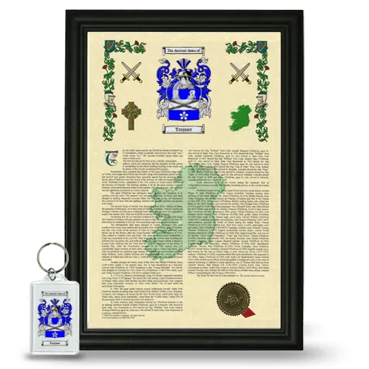 Trayner Framed Armorial History and Keychain - Black