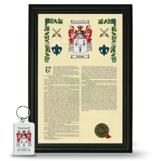 Tressant Framed Armorial History and Keychain - Black