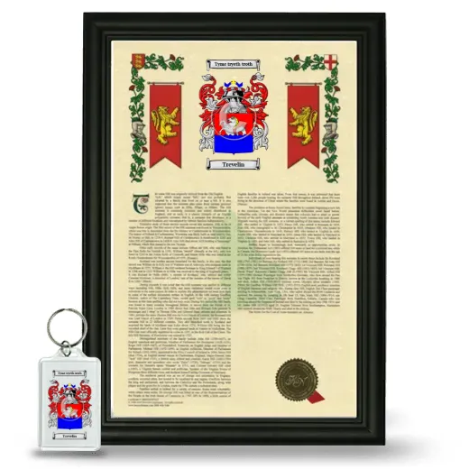 Trevelin Framed Armorial History and Keychain - Black