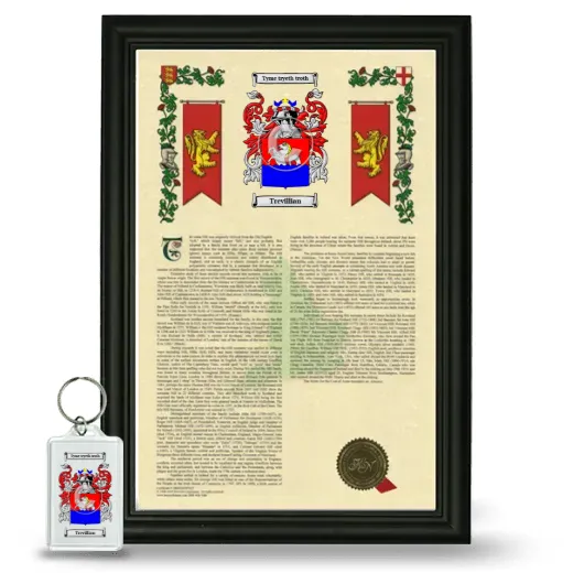 Trevillian Framed Armorial History and Keychain - Black