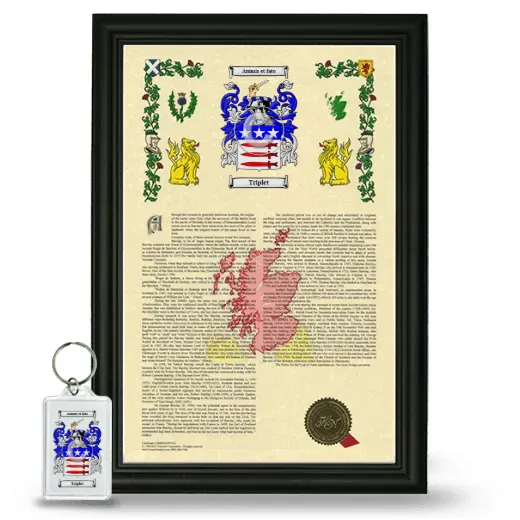 Triplet Framed Armorial History and Keychain - Black