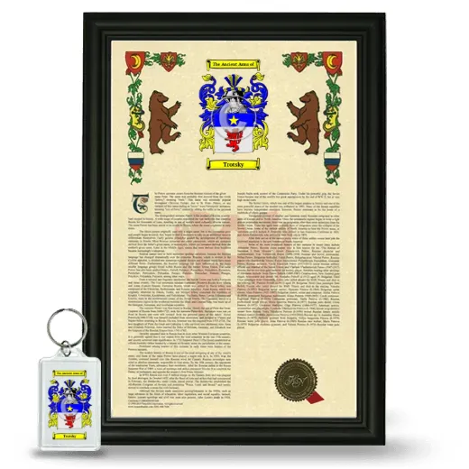 Trotsky Framed Armorial History and Keychain - Black