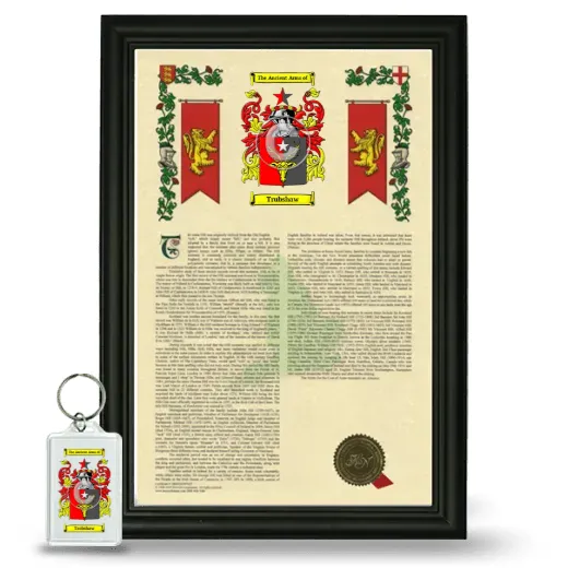 Trubshaw Framed Armorial History and Keychain - Black