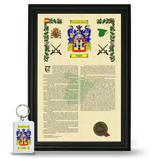Trujillo Framed Armorial History and Keychain - Black