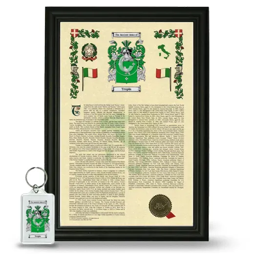 Trupia Framed Armorial History and Keychain - Black