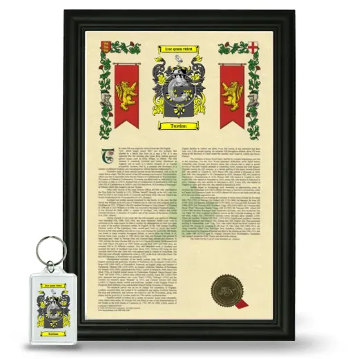 Tustian Framed Armorial History and Keychain - Black