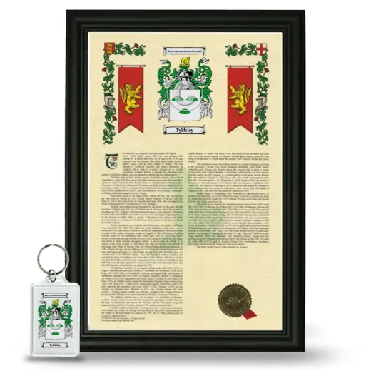 Tyldsley Framed Armorial History and Keychain - Black