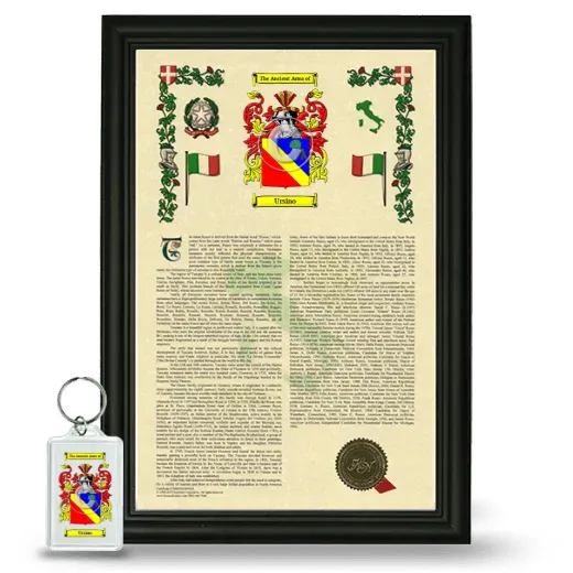 Ursino Framed Armorial History and Keychain - Black