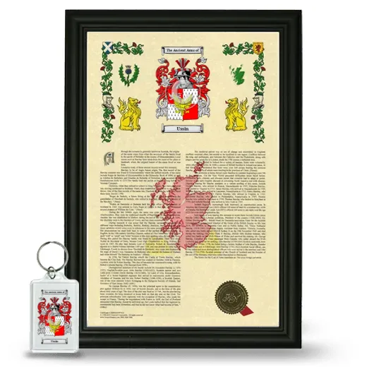 Ussin Framed Armorial History and Keychain - Black