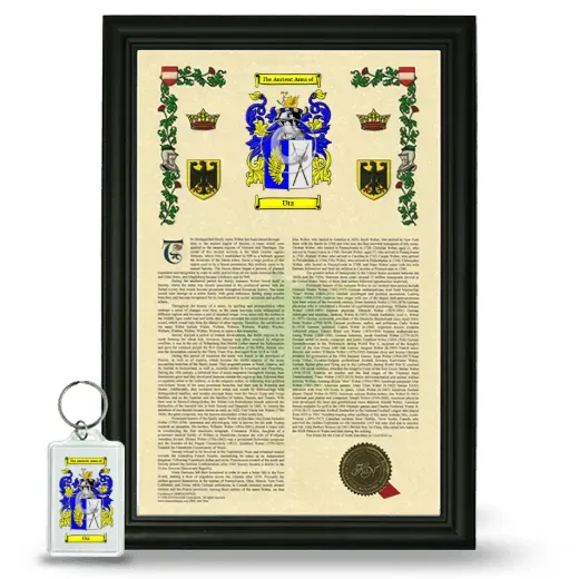 Utz Framed Armorial History and Keychain - Black