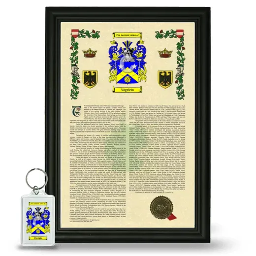 Vögelein Framed Armorial History and Keychain - Black