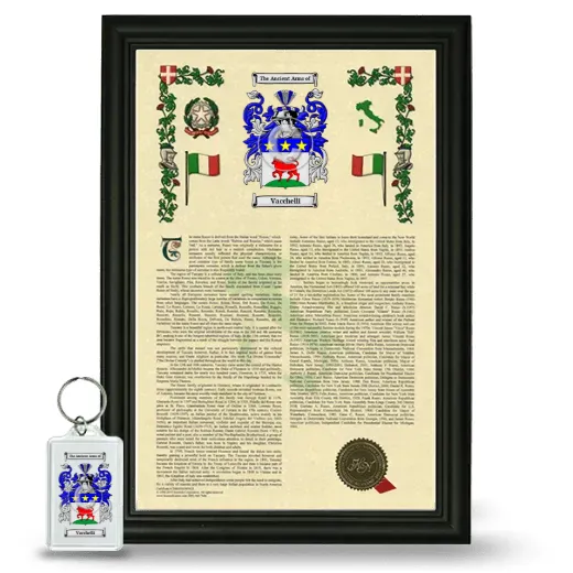 Vacchelli Framed Armorial History and Keychain - Black