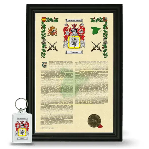 Valentes Framed Armorial History and Keychain - Black