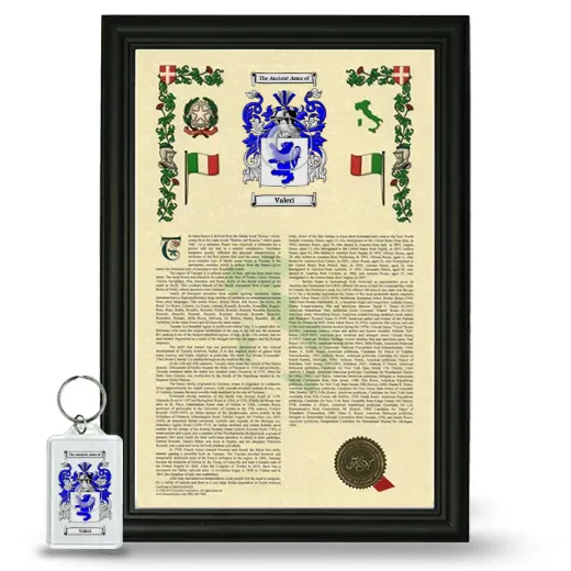 Valeri Framed Armorial History and Keychain - Black