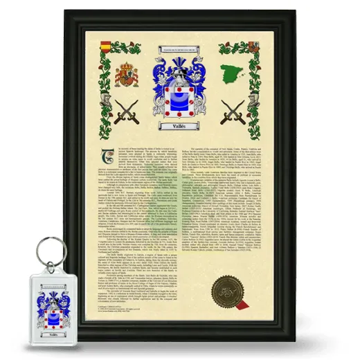 Vallés Framed Armorial History and Keychain - Black