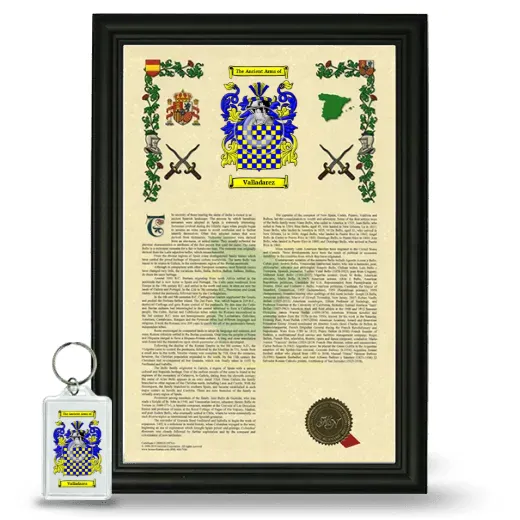 Valladarez Framed Armorial History and Keychain - Black